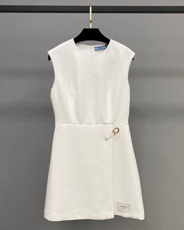 Washed Twill Minidress with Safety Pin