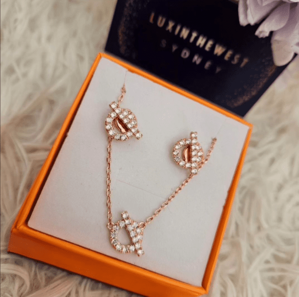 Exquisite Rose Gold Planet and Stars Jewelry Set