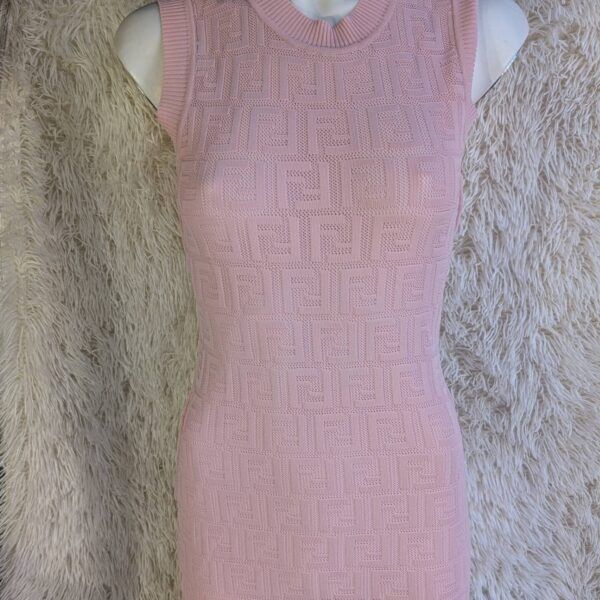 FF Embossed Sleeveless Midi Dress